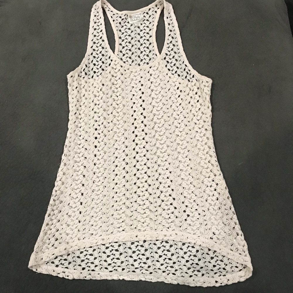 Lace Knit Crochet Tank Too SZ XL